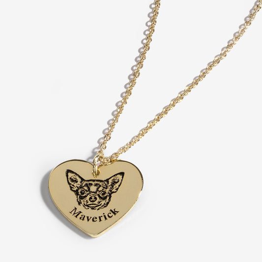 Pet Face Heart Necklace