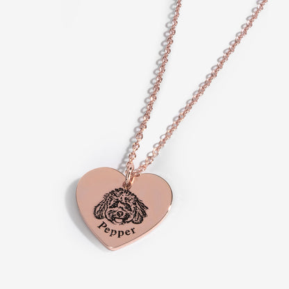 Pet Face Heart Necklace