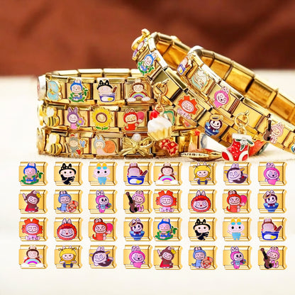 The Monsters Personalized Italian Bracelet, Custom Gold Italy Charms,Gift for Her