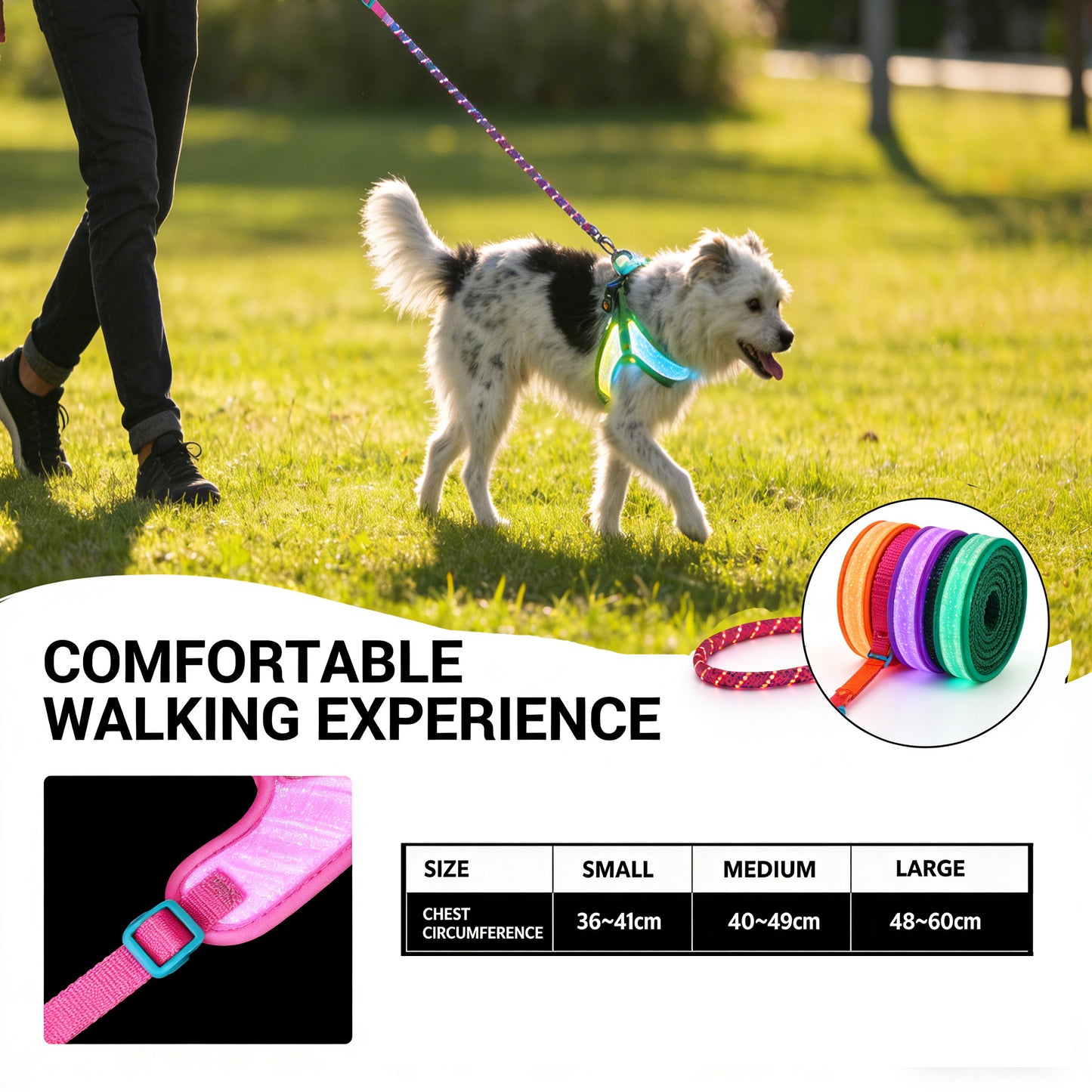 LED Dog Leash No Waves, No Heat, Just Light Night Walks Shouldn’t Be Dangerous.