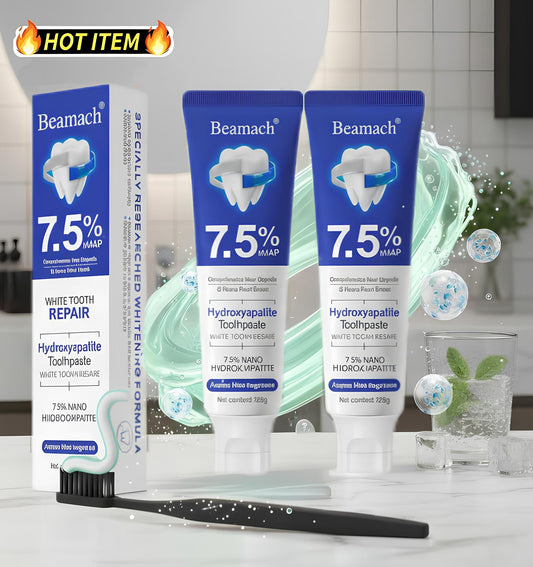 Beamach Fluoride-Free 7.5% Nano Hydroxyapatite Toothpaste for Enamel Repair & Gum Health - Gentle Mint Flavor, 4.23 oz Cleaning