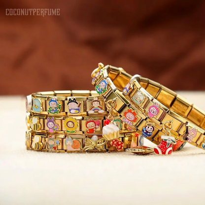 The Monsters Personalized Italian Bracelet, Custom Gold Italy Charms,Gift for Her