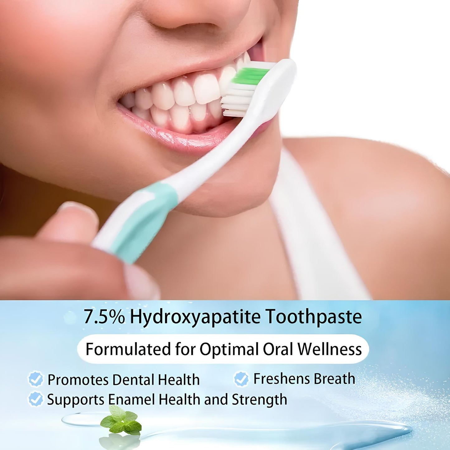 Beamach Fluoride-Free 7.5% Nano Hydroxyapatite Toothpaste for Enamel Repair & Gum Health - Gentle Mint Flavor, 4.23 oz Cleaning