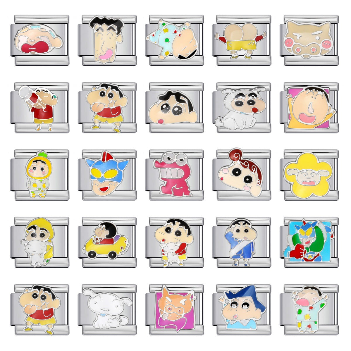 Crayon Shin-chan Personalized Italian Bracelet, Custom Gold Italy Charms, Gold Italian BraceletGift for Her