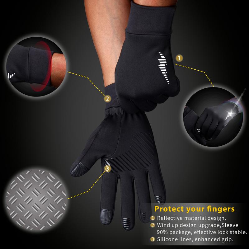Winter Gloves waterproofing Touch Screen Liners Thermal Warm Perfect for Cycling, Running, Driving, Hiking, Walking, Texting, Freezer Work,